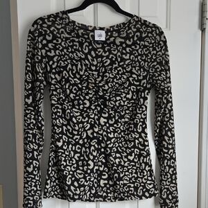 CAbi Monochrome Animal Print Long Sleeve Top